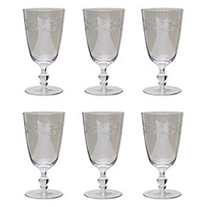 CJ DE TACAS VINHO TINTO  - TRANSPARENTES  -  6 PCS  - 16 CM