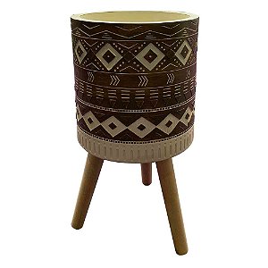 CACHEPOTS DE CIMENTO COM BASE DE MADEIRA