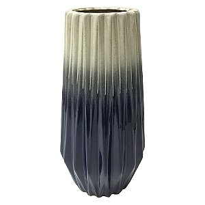 VASO DE CERAMICA DUO COLOR AZUL E CINZA 20CM X 20CM X 40CM