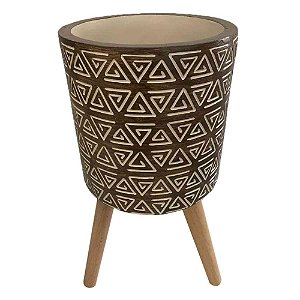 CACHEPOTS DE CIMENTO COM BASE DE MADEIRA