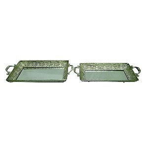 BANDEJAS DE METAL  2 PCS G 56 X 26 X 8,5CM | P 53 X 22 X 8,5