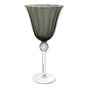 CJ DE TACAS DE VINHO DE VIDRO FUME  6PCS 10,5CM X 22,5CM