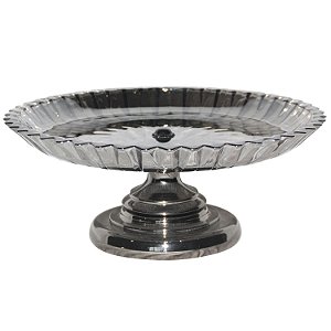 FRUTEIRA DE VIDRO NA COR METAL - 36X36X15 CM