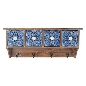 CABIDEIRO DE METAL ESTILO PORTUGUES  4 GANCHOS 60CM X 16CM X