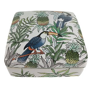 CAIXA DE PORCELANA TUCANO 17CM X 17CM X 9CM