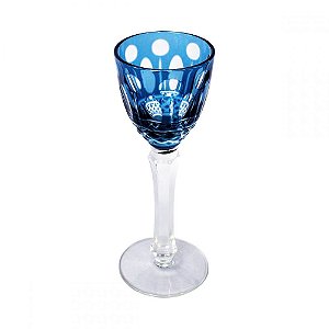 CJ TACASS DE LICOR DE VIDRO AZUL  6 PCS 5,2CM X 5,2CM X 15CM