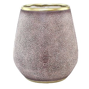 VASO TIPO GALUCHAT VINHO E DOURADO 23,5CM X 18,3CM X 26CM