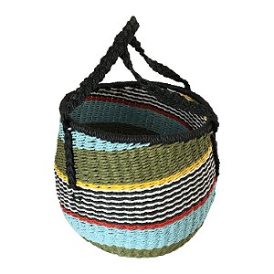 POTE DE CORDA COM ALC?AS COLORIDA 19CM X 19CM