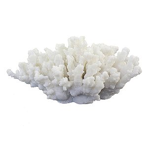 CORAL DECORATIVO EM RESINA BRANCO 19,7CM X 14,5CM X 9CM