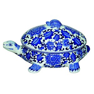 POTE DECORATIVO DE PORCELANA 36,8CM X 25,5CM X 17,5CM
