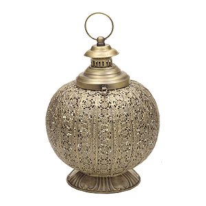 LANTERNA DECORATIVA DE METAL DOURADA