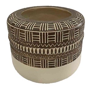VASO DE CIMENTO COM DESENHOS GEOMETRICOS