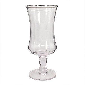 CONJ. DE TACAS PARA AGUA DE VIDRO COM DETALHES PRATA  6 PCS