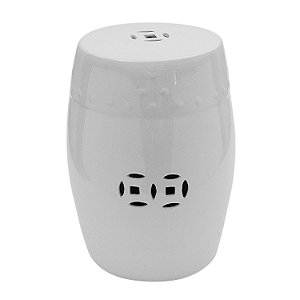 BANQUETA   SEAT GARDEN DE CERAMICA BRANCO