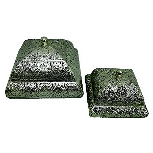 CONJUNTO DE POTES DECORATIVOS DE METAL 2 PCSG 21,5 CM X 18CM
