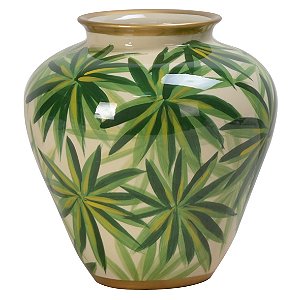 VASO DE PORCELANA FOLHAS LUPINO 20CM X 20CM X 20CM