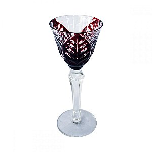 CJ TACASS DE LICOR DE VIDRO VERMELHO  6 PCS 6CM X 6CM X 15,5