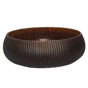 FRUTEIRA DE VIDRO COM TEXTURA MARROM 31 CM X 9,5CM