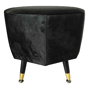 BANQUETA DE VELUDO PRETO
