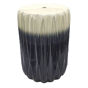 SEAT GARDEN EM CERAMICA AREIA E AZUL 31CM X 31CM X 44CM