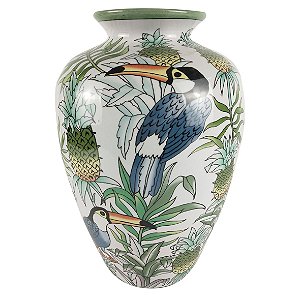 VASO DE PORCELANA TUCANO 17CM X 17CM X 28CM