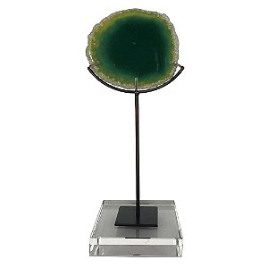 PEDRA NATURAL DECORATIVA AGATA VERDE 14CM X 10CM X 28CM