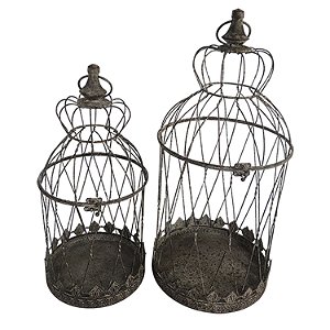 CJ DE GAIOLA DE FERRO  -2 PCS  - G  25X25X60 CM  P 21X21X45