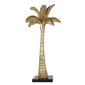 COQUEIRO DECORATICO DE RESINA DOURADO COM BASE EM MARMORE PR