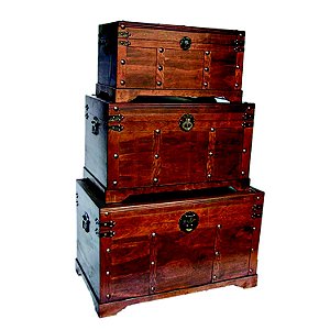 CJ. DE BAUS DE MADEIRA- 3 PCS