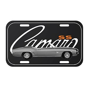 PLACA PAREDE METAL GM CAMARO VINTAGE FD PRETO 15 X 30 X 0,06