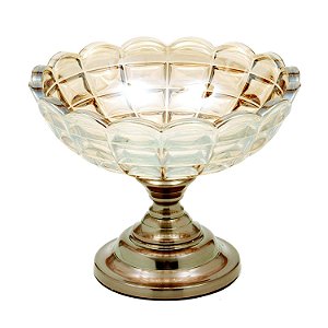 FRUTEIRA DECORATIVA DE METAL E VIDRO