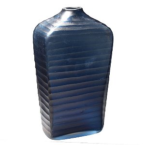 VASO DE VIDRO COM TEXTURA AZUL 18CM X 12CM X 34,5CM