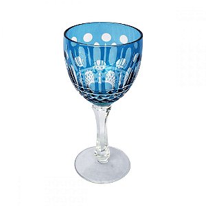 CJ TACAS DE VINHO DE VIDRO AZUL  6 PCS 8,8CM X 8,8CM X 19CM