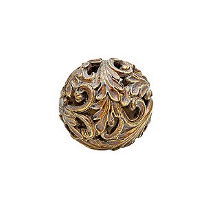 BOLA DECORATIVA DE RESINA- PERFURADA- 10 CM