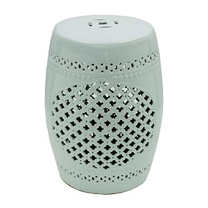 BANQUETA SEAT GARDEN DE CERAMICA BRANCO