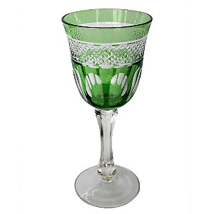 CONJ. DEPARA VINHO BRANCO DE VIDRO VERDE  6 PCS D8,3CM X 19C