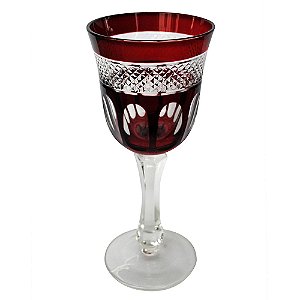CONJ. DE TACAS PARA VINHO BRANCO DE VIDRO VERMELHO  6 PCS D8