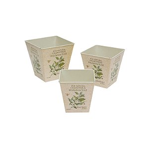 CJ DE CACHEPOTS DE FERRO 3 PCS