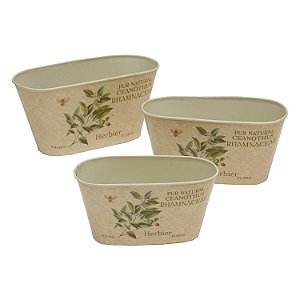 CJ DE CACHEPOTS DE FERRO 3 PCS