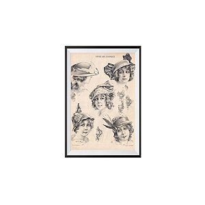POSTER C/ MOLDURA E PASSEPARTOUT LE JAZZ REVUE DES CHAPEAUX