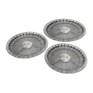 CJ. DE BANDEJAS DE METAL PRATA - 3 PCS