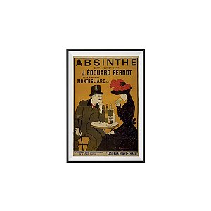 POSTER C/ MOLDURA E PASSEPARTOUT LE JAZZ ABSINTHE 50 X 70 X