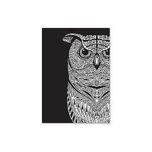 POSTER EMOLDURADO DARK BIG OWL FD PRETO 50 X 70 X 2,5 CM
