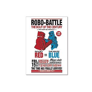 POSTER EMOLDURADO LOFT ROBO BATTLE FD BRANCO 50 X 70 X 2,5 C