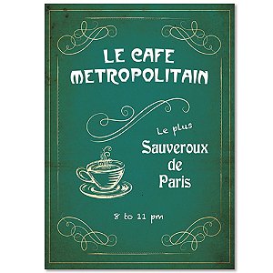 POSTER EMOLDURADO LE JAZZ LE CAFE METROPOLITAIN FD VERDE 50