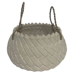 CACHEPOTS DE CERAMICA COM ALA DE BARBANTE