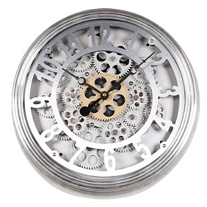 RELOGIO PARA PAREDE DE METAL  ENGRENAGEM 38CM X 9CM