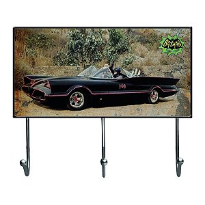 CABIDEIRO VIDRO 3 HOOKS MOVIE BATMAN OLD CAR COLORIDO 40 X 2