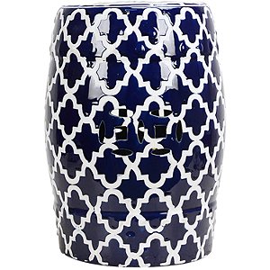 BANQUETA EM CERAMICA AZUL 33CM X 46CM