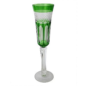 CONJ. DE TACAS DE CHAMPAGNE DE VIDRO VERDE 6 PCAS